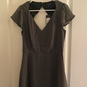 Dynamite black and white polka dot mini dress